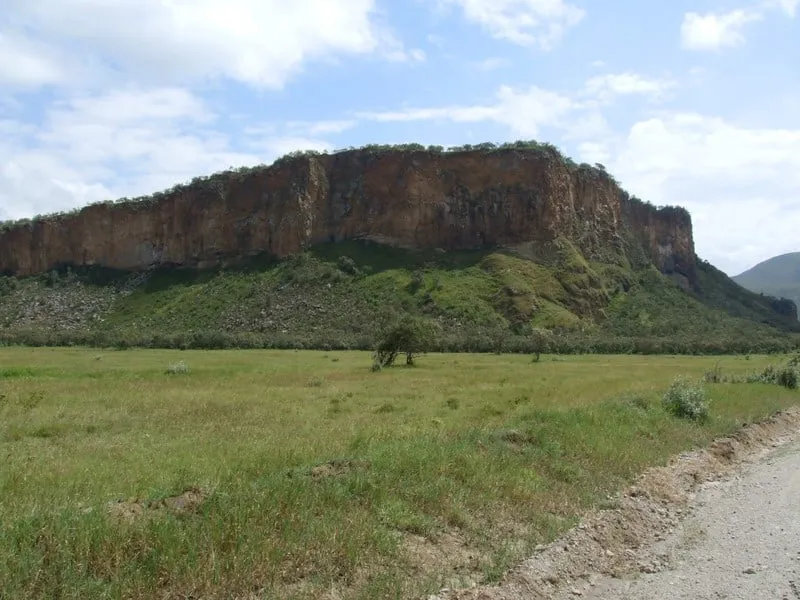 Fischer's Tower at Hell's Gate National Park — a volcanic rock pillar near the park entrance