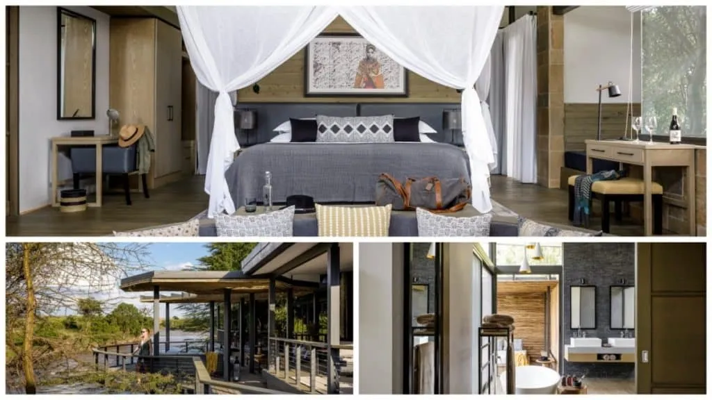 Sanctuary Olonana luxury lodge on the banks of the Mara River in the Masai Mara