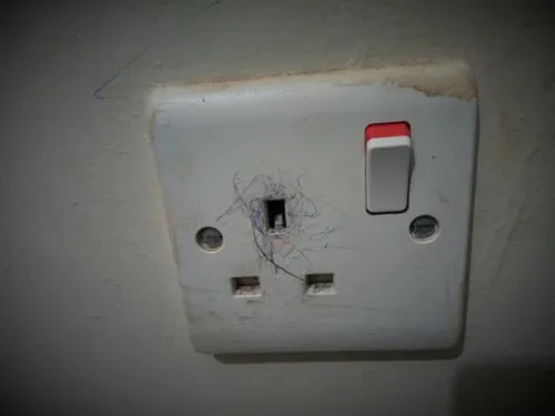 Kenya's standard 3-pin square UK-style electrical socket