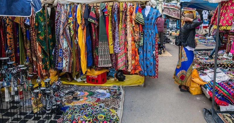 Kenyan safari souvenirs at the Maasai Market in Nairobi